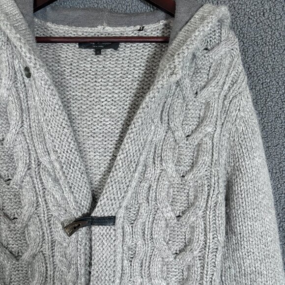 Rag & Bone Alpaca Wool Hooded Cardigan Sweater - Men's Size M - Gray - Picture 3 of 9